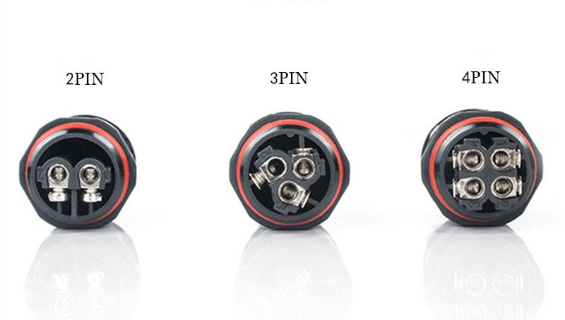 IP68 vízálló csatlakozó szerelvény típusa vezeték és kábel gyorscsatlakozó 2/3/4/5 PIN kültéri LED világítás lezárt csatlakozó 1 db