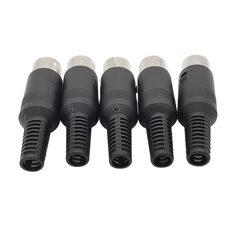 1 комплект DIN аудио адаптер 3/4/5/6/7/8 щифтов DIN мъжки щепсел с пластмасова дръжка + женски гнездо Конектор за шаси за монтиране на панел