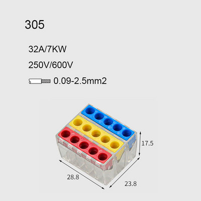 2.5 četvrtasta tvrda žica In-line Quick Connection Terminal Izravni uređaj Žičani konektor Električni brzi spojni terminali Crimp
