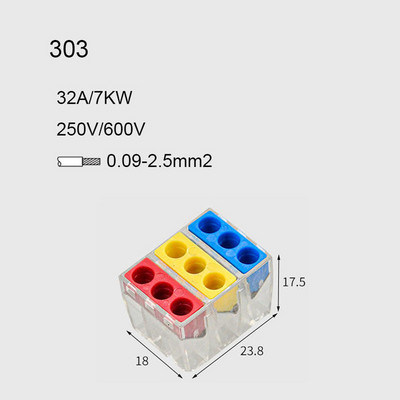2.5 četvrtasta tvrda žica In-line Quick Connection Terminal Izravni uređaj Žičani konektor Električni brzi spojni terminali Crimp