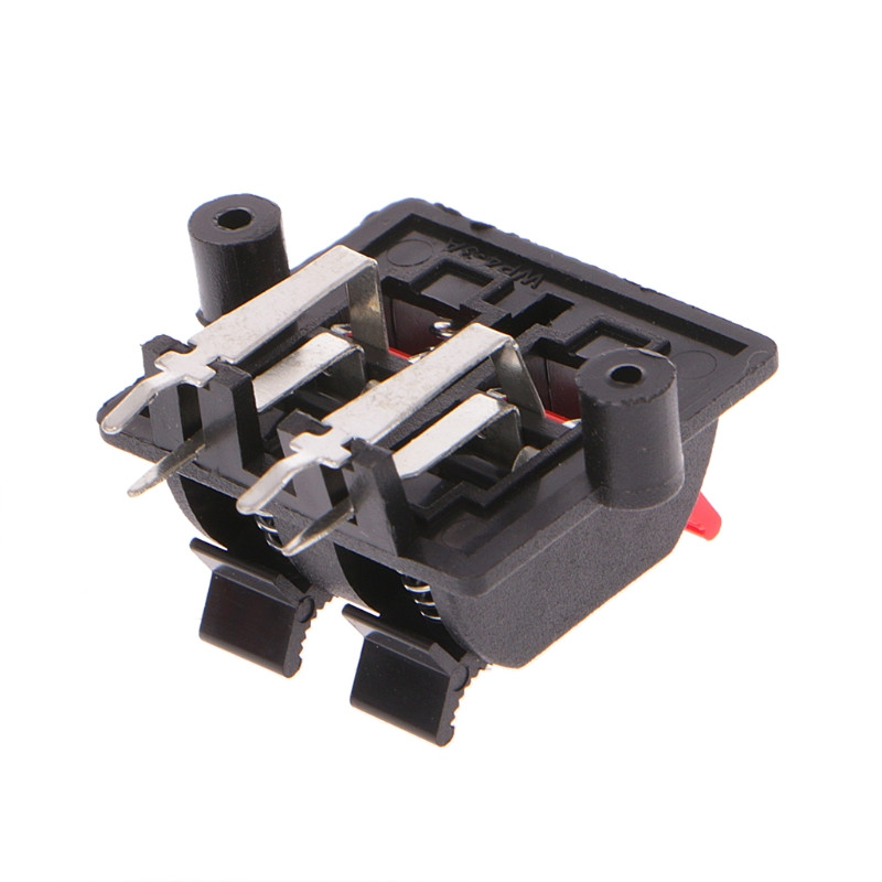 5 vnt. dvigubos eilės 4 padėčių kabelio spaustuko stūmimo tipo garsiakalbio gnybtų skydelio jungtis