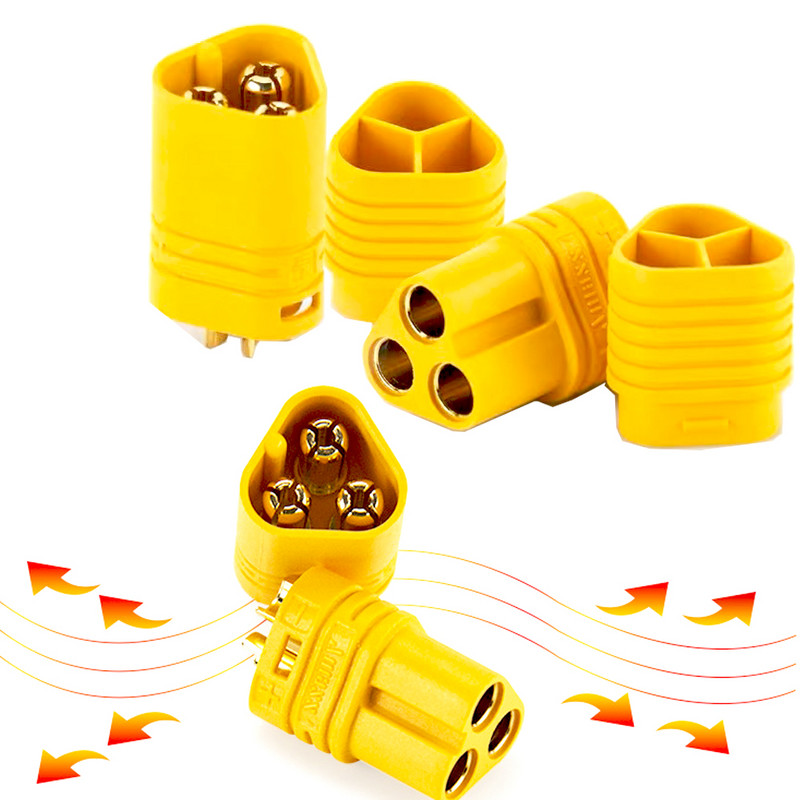 2 tk MT60 kuuli ühendus 3,5 mm 3 poolusega MT60 isane banaanipistiku pesa RC mudelile aku lennuki juhtimisosad ESC mootor