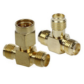 Edutamine! 2 tk kolmekordne T RF-adapteri pistik 3-suunaline jaotur: 1 tk Sma emane kahele Sma emasele ja 1 tk Sma isane kahele Sma emasele