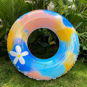 Obruč za plivanje na napuhavanje, PVC aerodinamični obruč za plivanje ispod pazuha s šarenim cvjetnim uzorkom za vježbanje