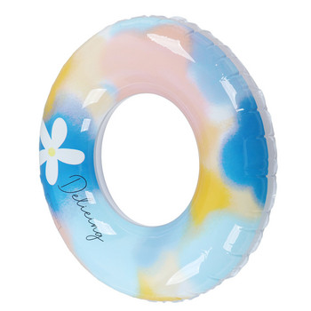 Надуваем пръстен за плуване PVC рационализиран пръстен за плуване с цветни шарки под мишниците за упражнения