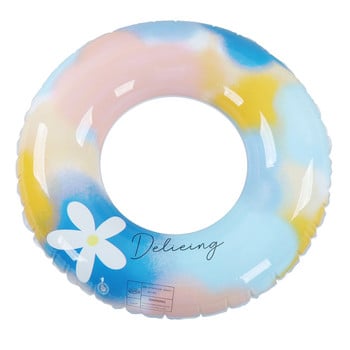 Надуваем пръстен за плуване PVC рационализиран пръстен за плуване с цветни шарки под мишниците за упражнения