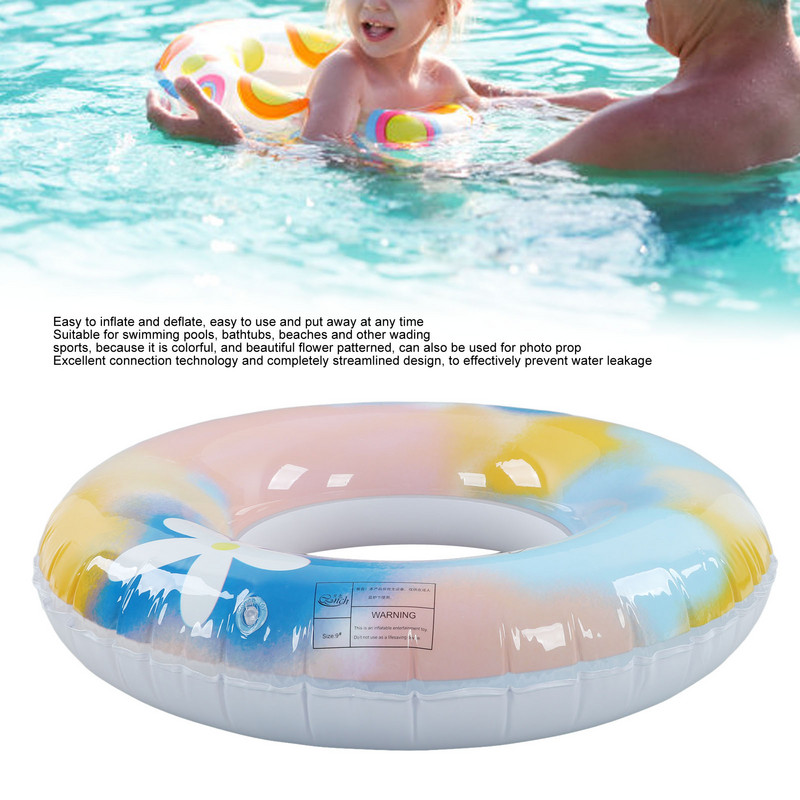 Obruč za plivanje na napuhavanje, PVC aerodinamični obruč za plivanje ispod pazuha s šarenim cvjetnim uzorkom za vježbanje