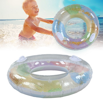Δαχτυλίδι κολύμβησης για παιδιά με φουσκωτό πάχος PVC Εργαλείο κολύμβησης με παγιέτες ελαιογραφία με λαβή