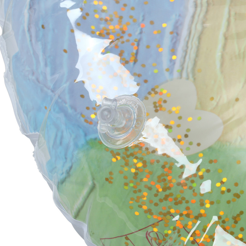 Plaukimo žiedas vaikams Pripučiamas sutirštintas PVC plūduriuojantis baseino įrankis blizgučiais aliejiniais dažais su rankena
