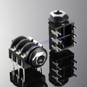 Mikrofon 6.35mm Jack 1/4" 6Pin Stereo Ženska utičnica za slušalice Audio utikač Jack Navoj PCB Konektori za montažu na ploču