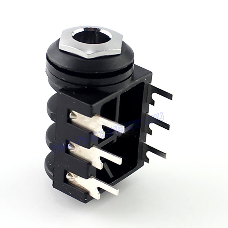 Mikrofon 6.35mm Jack 1/4" 6Pin Stereo Ženska utičnica za slušalice Audio utikač Jack Navoj PCB Konektori za montažu na ploču