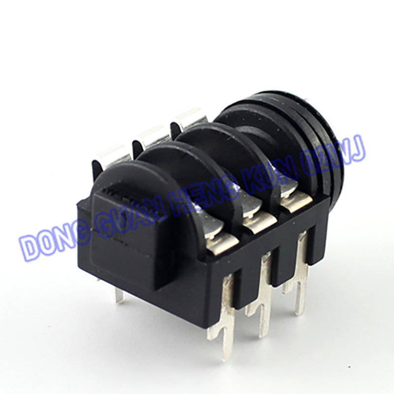 Mikrofon 6.35mm Jack 1/4" 6Pin Stereo Ženska utičnica za slušalice Audio utikač Jack Navoj PCB Konektori za montažu na ploču