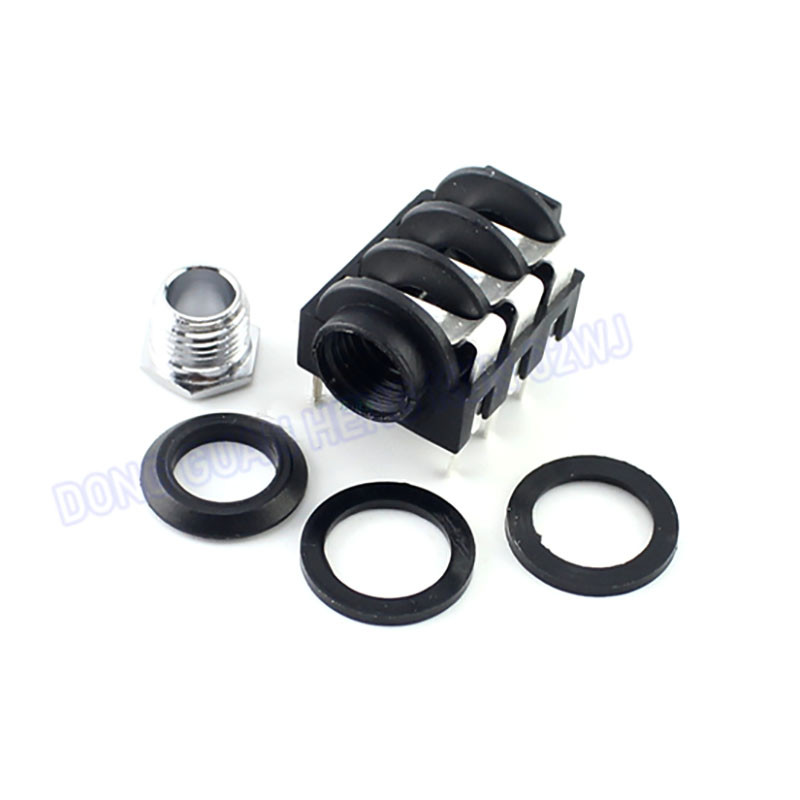 Mikrofon 6.35mm Jack 1/4" 6Pin Stereo Ženska utičnica za slušalice Audio utikač Jack Navoj PCB Konektori za montažu na ploču