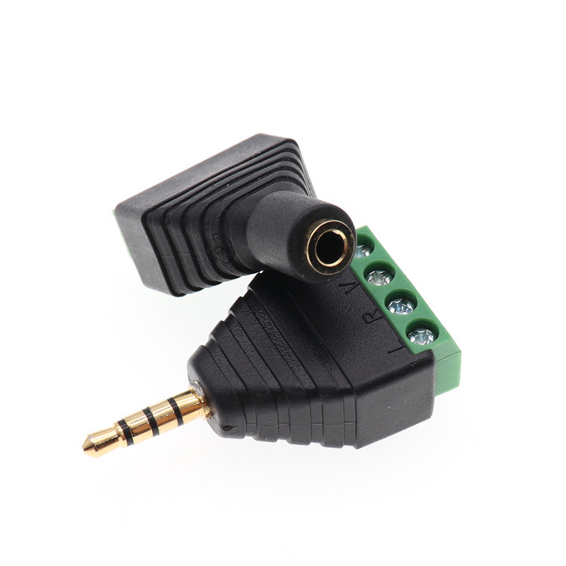 1 poros vyriškas ir moteriškas vaizdo AV Balun 3,5 mm 3/4 polių stereofoninis kištukas su AV varžtiniu gnybtu Stereo lizdas 3,5 mm moteriškas 3/4 kontaktų gnybtų blokas