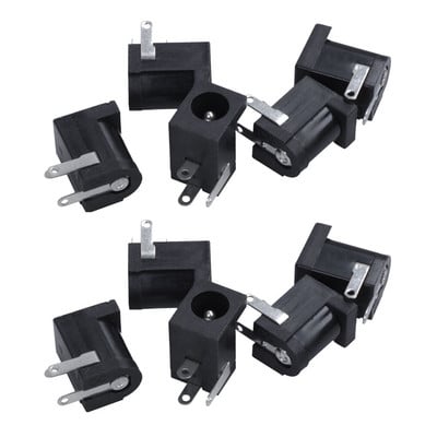 10 bucăți DC 5,5 mm x 2,1 mm mufă de alimentare conector femel pentru montare pe panou