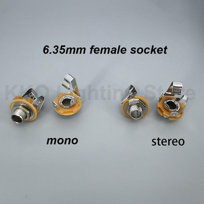 5 τεμ. 1/4" 6,35 mm Mono stereo 2 3 pin Pole Female Panel Βάση υποδοχή τροφοδοσίας Βύσμα 6,5 Καλώδιο ήχου Βύσμα βύσμα κολλητής προσαρμογέα k