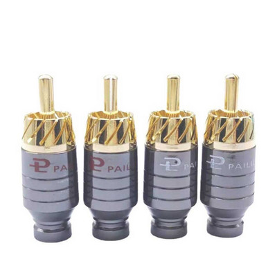 4 τεμ/2 ζεύγη Budweiser Gun χρώματος επίχρυση κεφαλή RCA συγκολλημένη κεφαλή Lotus βύσμα AV Κεφαλή βίντεο Κεφαλή ήχου εισαγωγή μικρή οπή ουράς