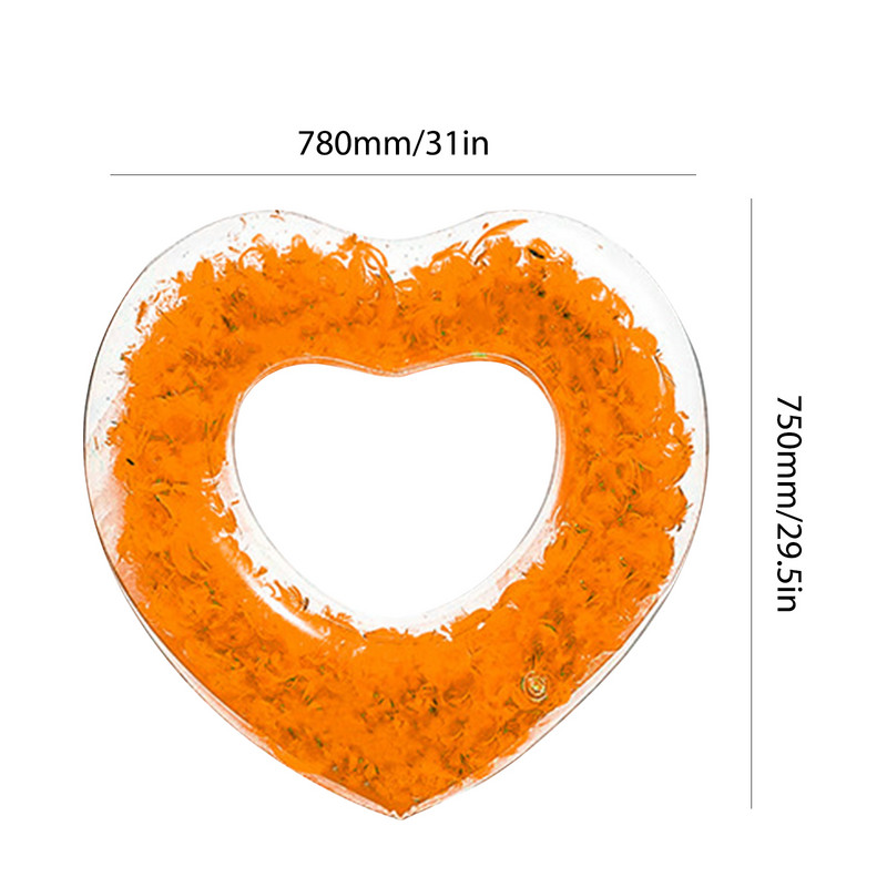 Suvine basseinitoru ujumisrõngas Täispuhutav kaenlaaluse elurõngas PVC armastuse sulgedega ujuv rõngas, paks veemänguspordi jaoks