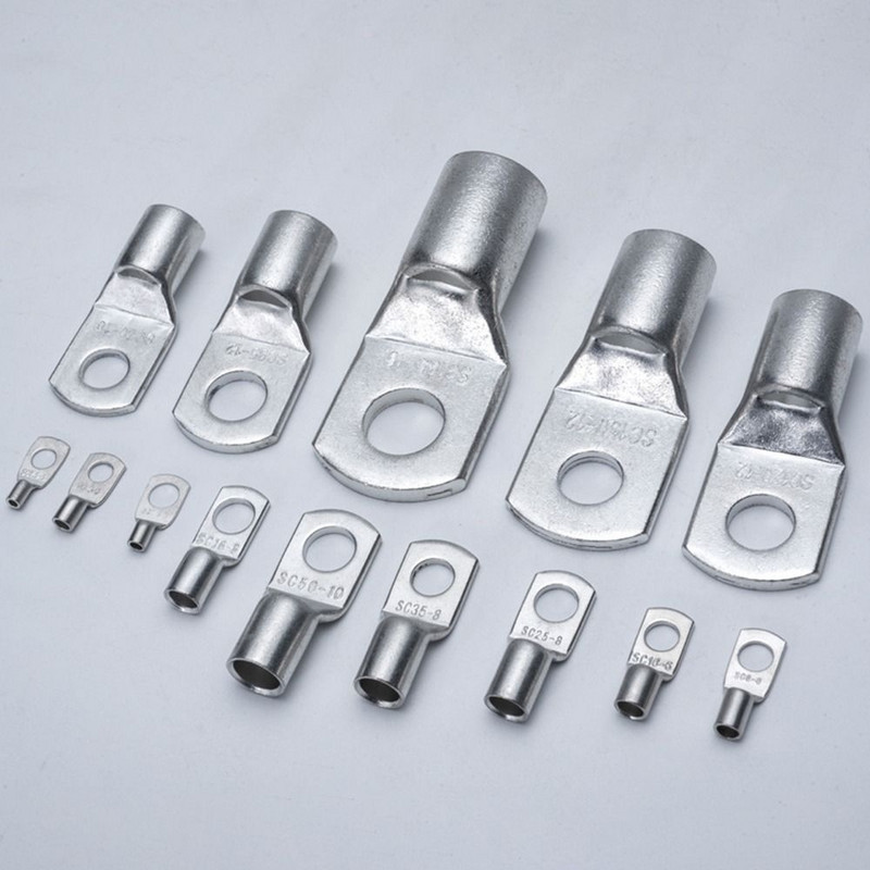 10 tk SC-tüüpi traadi nina klemmi presskaabli ühenduskomplekt SC16-6 SC25-6/35-6 poldi auk Tinatud vasest õmblusteta torukujuliste kõrvade rõngas