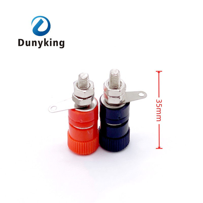 10db 4 mm-es piros-fekete banánaljzat Professzionális kötőanya banándugós csatlakozódugó nikkelezett 4 mm-es banándugóhoz