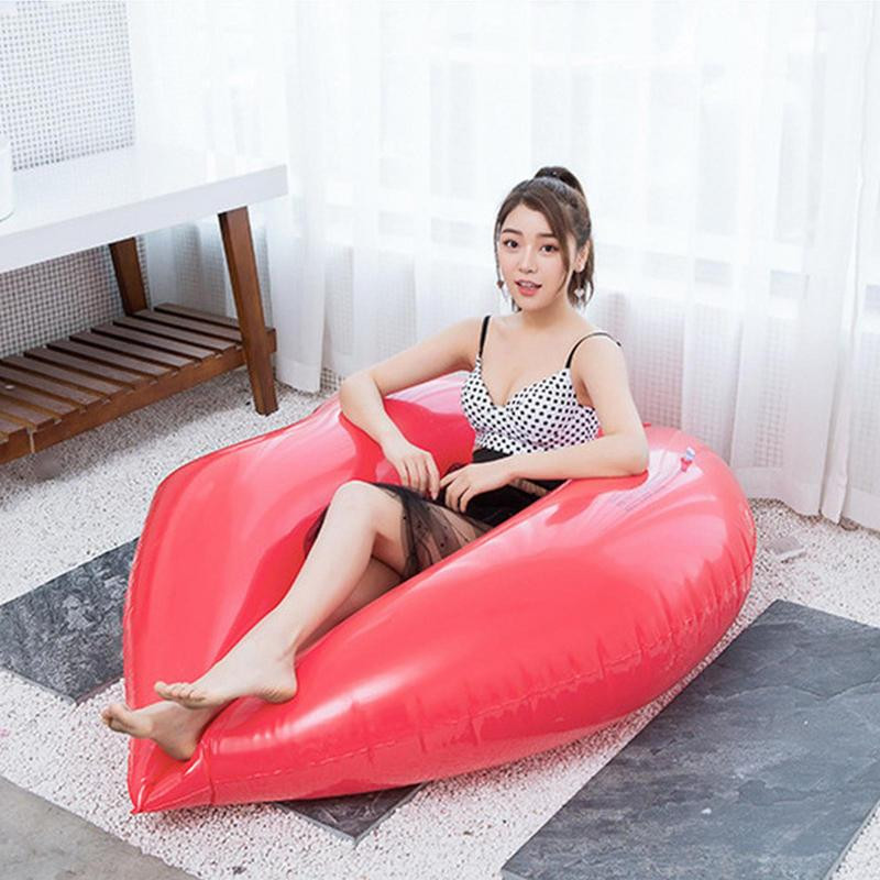 Pripučiamas baseinas plūduriuojantis plaukimo gultas prie baseino Vakarėlis plaukiojanti kėdė Vasaros baseinas plūduriuojantis žaislas baseinas Juokingi blizgučiai lūpos