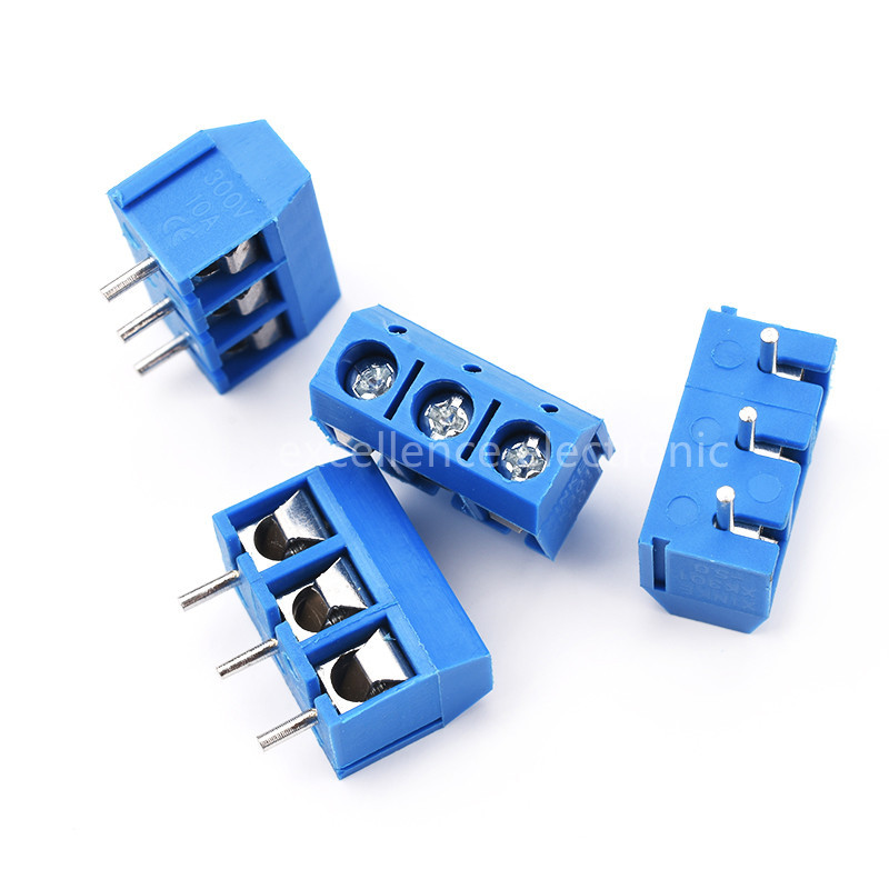10 kom/lot plavo/zeleno KF301-2P KF301-3P korak 5,0 mm bakrena igla ravna igla 2P 3P vijčani PCB terminalni blok konektor