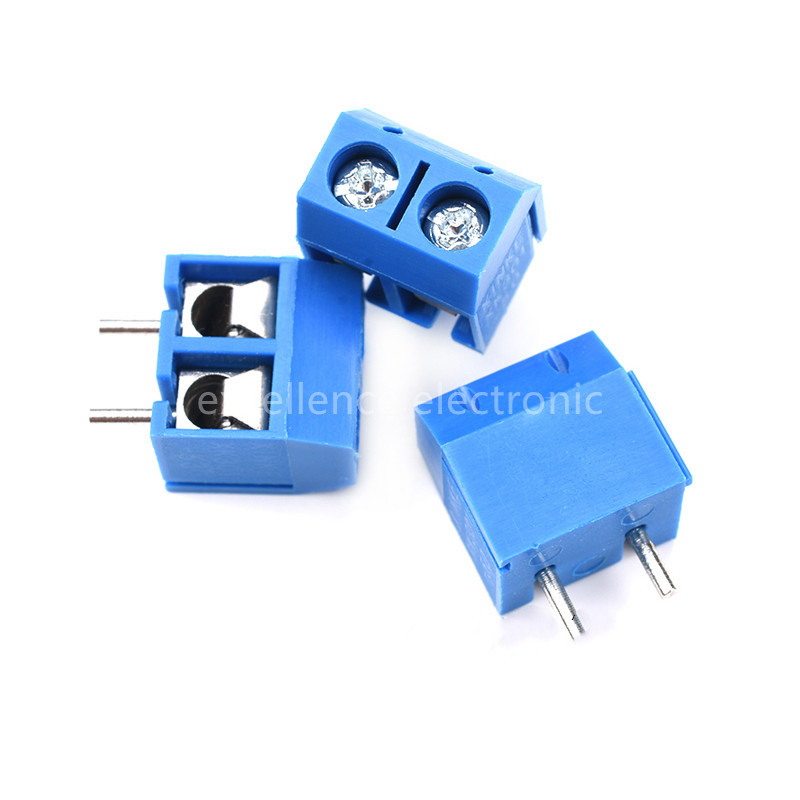10 kom/lot plavo/zeleno KF301-2P KF301-3P korak 5,0 mm bakrena igla ravna igla 2P 3P vijčani PCB terminalni blok konektor