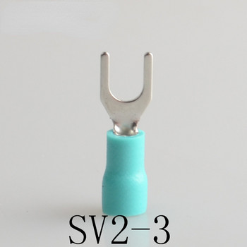 SV2-3 50PCS Жълт назъбен конектор за кабелна тел, назъбена предварително изолираща вилка, лопата 16~14AWG клеми за кримпване на проводник SV2-3 SV