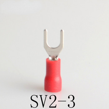 SV2-3 50PCS Κίτρινο Furcate Σύνδεσμος καλωδίου καλωδίου Furcate Προμονωτικό Φτυάρι πιρουνιού 16~14AWG Τερματικά πτύχωσης καλωδίων SV2-3 SV