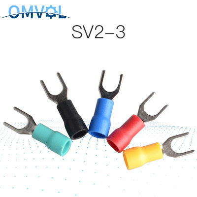 SV2-3 50PCS žuti konektor za žičane kabele, žičane žičane predizolacijske vilice, 16~14AWG stezaljke za žicu SV2-3 SV