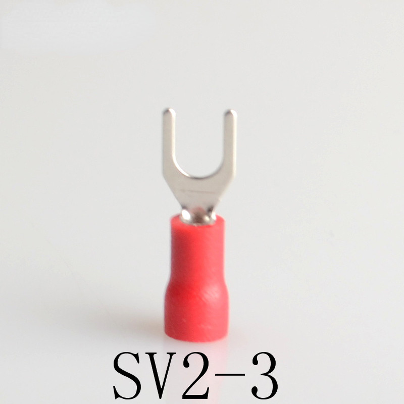 SV2-3 50PCS žuti konektor za žičane kabele, žičane žičane predizolacijske vilice, 16~14AWG stezaljke za žicu SV2-3 SV