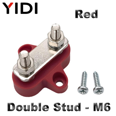 M6/M8/M10 Junction Terminal Block Stud Bus Bar Heavy Duty Battery Power Distribution DC 48V Sabirnica Crvena/Crna Automobilska RV Boat