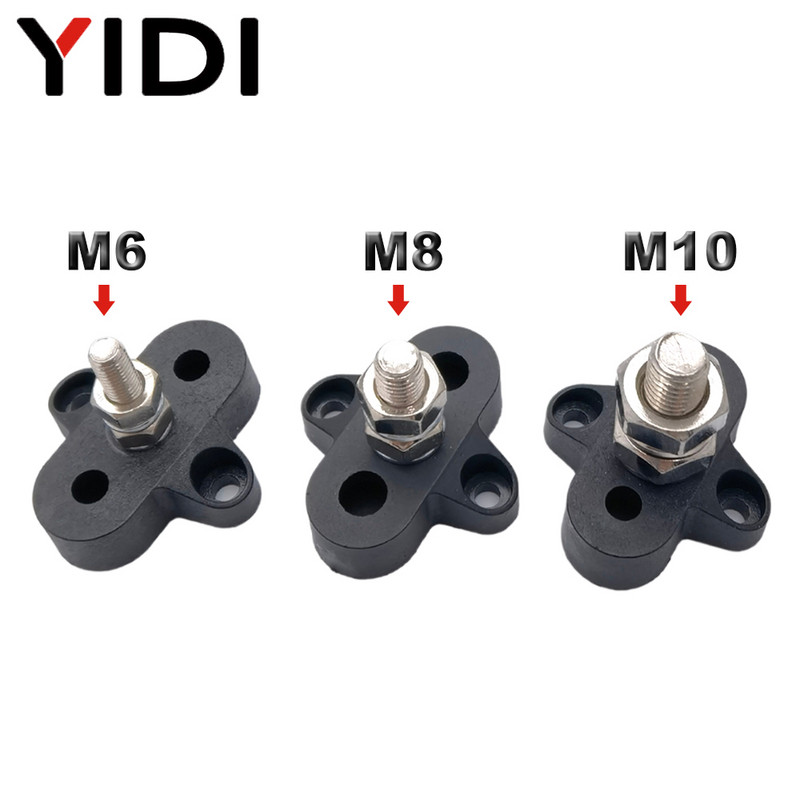 M6/M8/M10 Junction Terminal Block Stud Bus Bar Heavy Duty Battery Power Distribution DC 48V Sabirnica Crvena/Crna Automobilska RV Boat