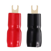 Wakauto 2 para A0326 0 Bakreni pozlaćeni priključci 0 Gauge Strip Spade Terminal Bakreni pozlaćeni konektori 0GA Crimp Barrier Spades Utikači za zvučnik