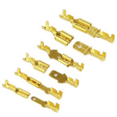 100 tk/partii 2,8/4,8/6,3 mm pressklemm emane isane pistik kuldne messing/hõbedane labidas elektrijuhtme pistikud autokõlar 50 S