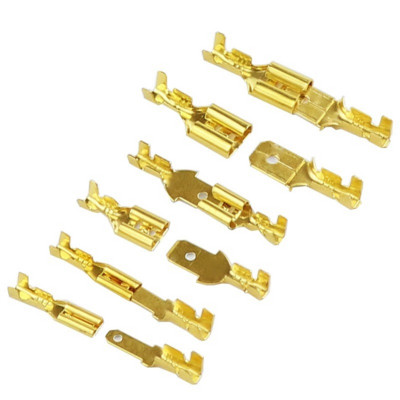 100 buc/lot 2,8/4,8/6,3 mm terminal sertizat conector mamă femelă alamă aurie/argintiu conectori pentru fire electrice difuzor auto 50 S