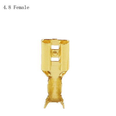 100 tk/partii 2,8/4,8/6,3 mm pressklemm emane isane pistik kuldne messing/hõbedane labidas elektrijuhtme pistikud autokõlar 50 S