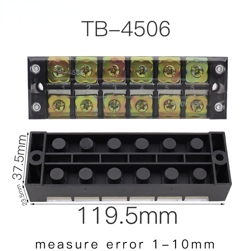 600V 45A TB serijos fiksuoti gnybtai Laidų eilė TB-4503 TB-4504 TB-4505 TB-4506 TB-1510 TB-1512