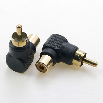 2 vnt. raudonos juodos spalvos 90 laipsnių M/F RCA garso dešiniojo kampo RCA adapteris AV RCA kištuko ilgintuvas konvertuoti