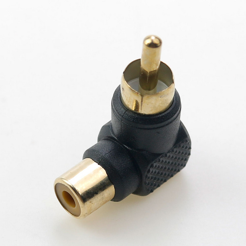 2 vnt. raudonos juodos spalvos 90 laipsnių M/F RCA garso dešiniojo kampo RCA adapteris AV RCA kištuko ilgintuvas konvertuoti
