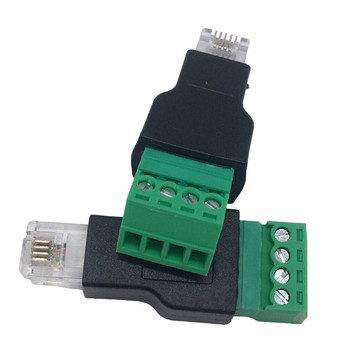 Терминален адаптер Ethernet конектор RJ11 4P 4C мъжки към 4-пинов терминален конектор