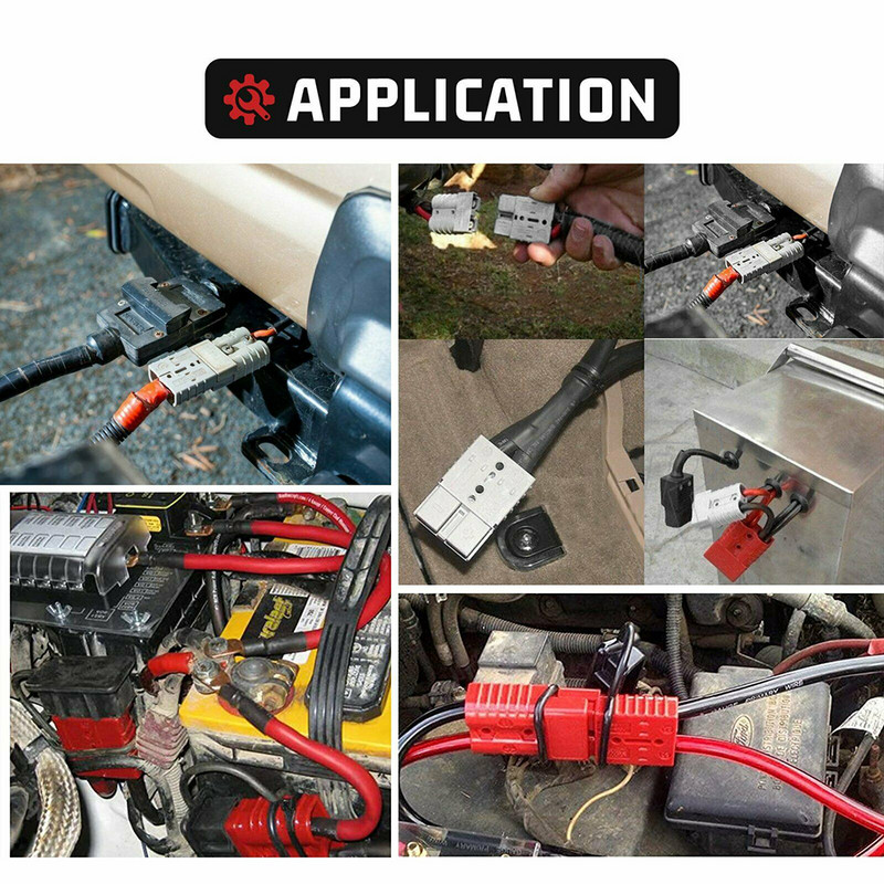 2 set de conectori de cablu de mufă Conector de alimentare a bateriei pentru conexiune electrică mecanică avansată Accesorii pentru conector bipolar 50A