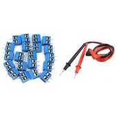 1 ζεύγος 1000V μπανάνα βύσμα 2,6 Ft βολτόμετρο ακροδέκτη δοκιμής & 20 τεμ. βιδωτή σύνδεση ακροδεκτών 5,08 mm