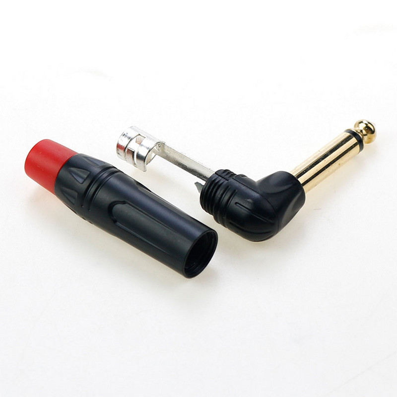 Βύσμα κάμψης 90° Βύσμα 6,35 mm Ενισχυτής υποδοχής ήχου Προσαρμογέας σύνδεσης μικροφώνου DIY Στερεοφωνικό καλώδιο σύνδεσης ακουστικών HiFi