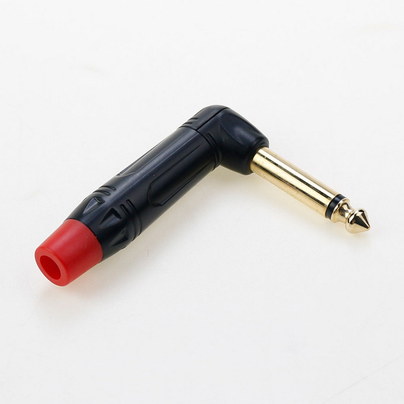 Βύσμα κάμψης 90° Βύσμα 6,35 mm Ενισχυτής υποδοχής ήχου Προσαρμογέας σύνδεσης μικροφώνου DIY Στερεοφωνικό καλώδιο σύνδεσης ακουστικών HiFi