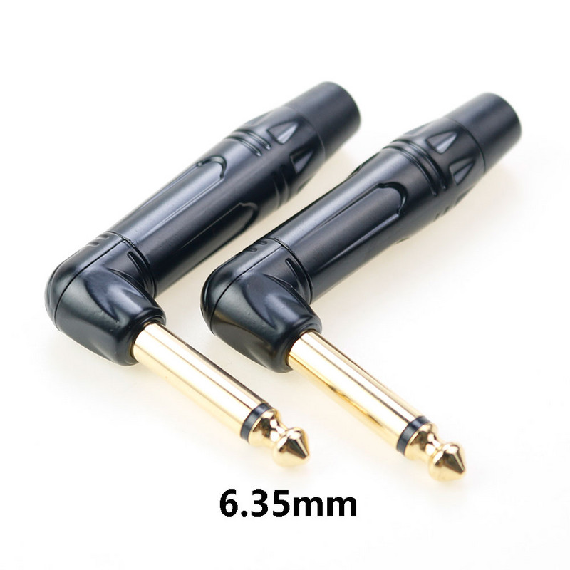 Βύσμα κάμψης 90° Βύσμα 6,35 mm Ενισχυτής υποδοχής ήχου Προσαρμογέας σύνδεσης μικροφώνου DIY Στερεοφωνικό καλώδιο σύνδεσης ακουστικών HiFi