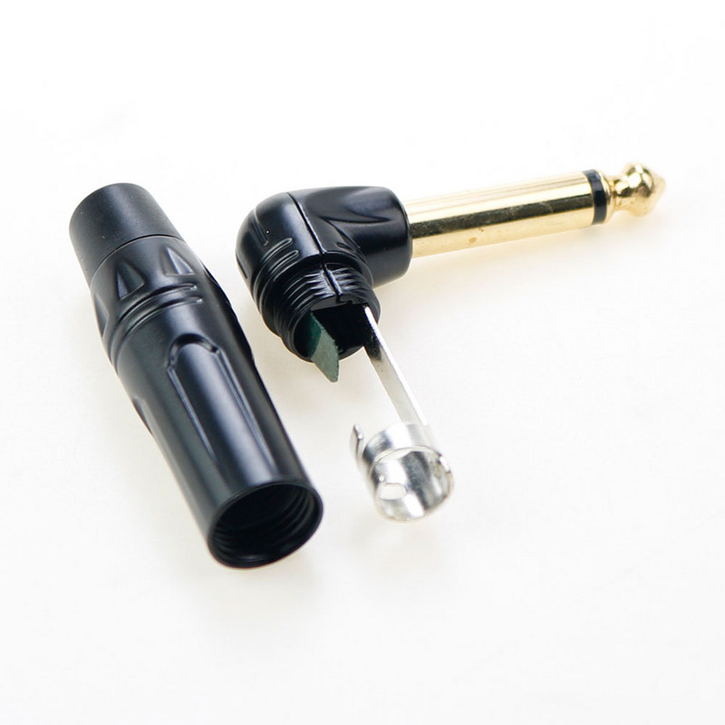 Βύσμα κάμψης 90° Βύσμα 6,35 mm Ενισχυτής υποδοχής ήχου Προσαρμογέας σύνδεσης μικροφώνου DIY Στερεοφωνικό καλώδιο σύνδεσης ακουστικών HiFi