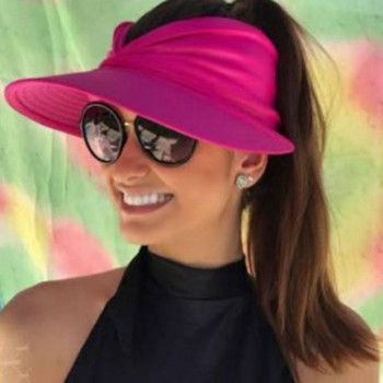 Летни дамски козирка Слънчеви шапки UV защита Сенник Плажни шапки Дишащи Спорт на открито Тенис Голф Бягане Слънцезащитни шапки Шапки