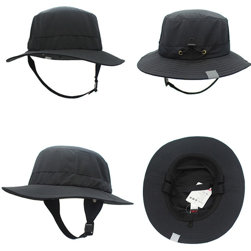 Kapa za surfanje na plaži Mrežasti prozračni šešir za sunčanje UPF50+ Ljetni pojas za pecanje na otvorenom Podbradak Podesivi šešir za vodene sportove Unisex jednobojni