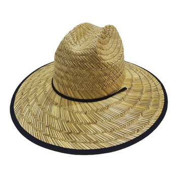 Плажна шапка от пшенична слама, лятна плетена шапка за къмпинг на открито, шапка, подарък
